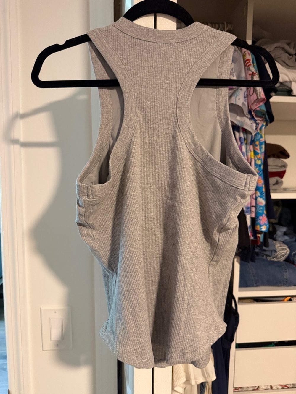 Fabletics Heather Gray Ribbed Crewneck Tank - Picture 3 of 3